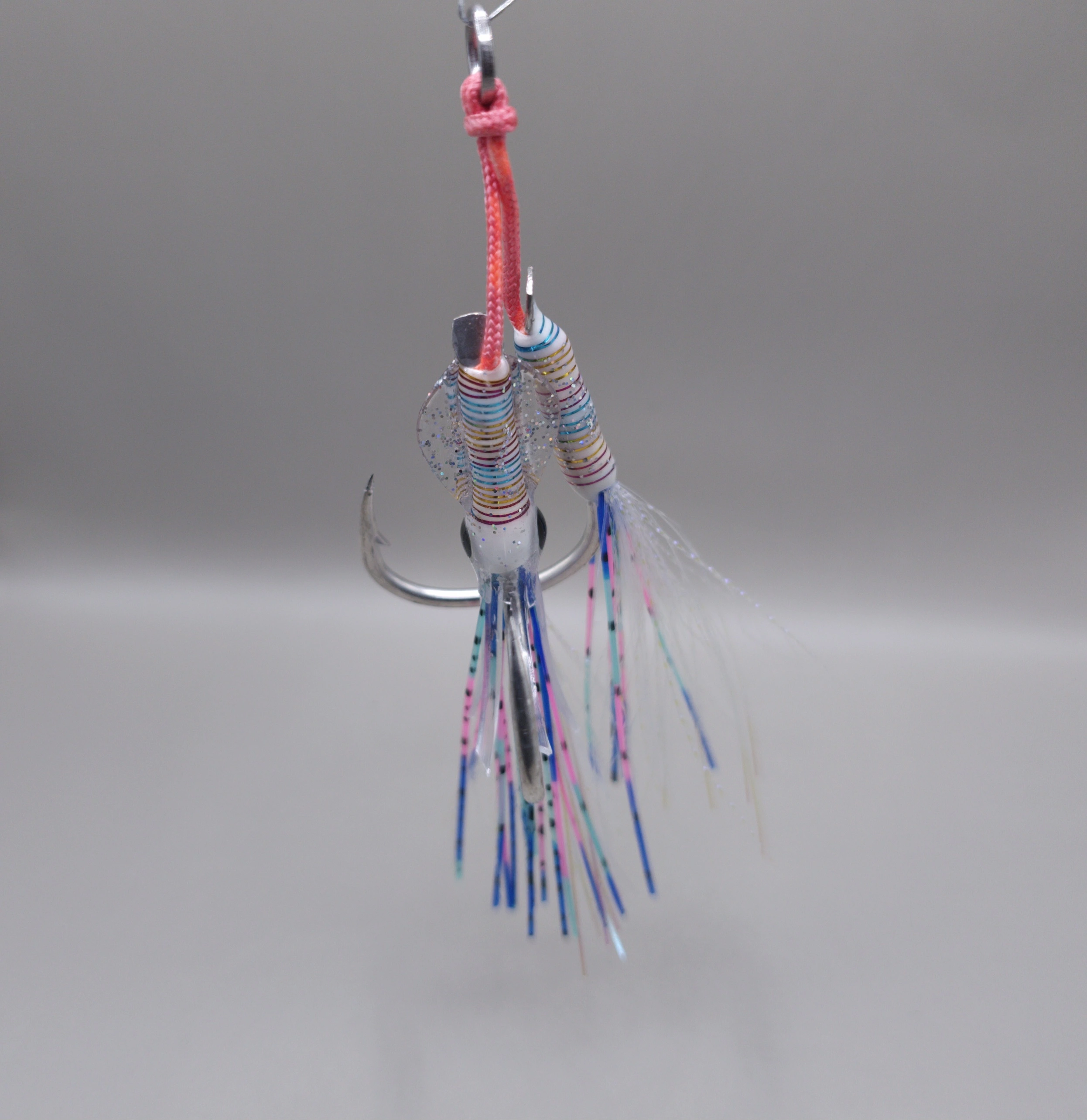 Double Assist Hooks — Pro Mini Squid Body Series — UV Rainbow